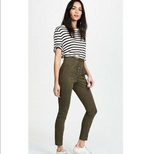 A.L.C Kyle Lace-up Pants In Olive Green